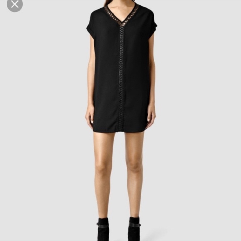 All Saints Black Sheath Sabie Dress